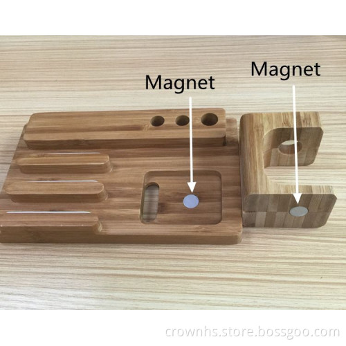 Real Bamboo wood Desktop Stand for iPad Tablet Bracket Docking Holder Charger for iPhone Charging Dock for Apple Watch